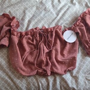 SHEIN Dusty Rose Ruffle Top